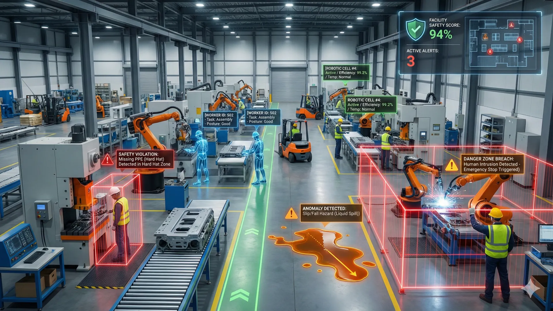 스마트 팩토리 안전 관리 AI 솔루션 Hero 이미지 / Smart Factory Safety Management Hero Image